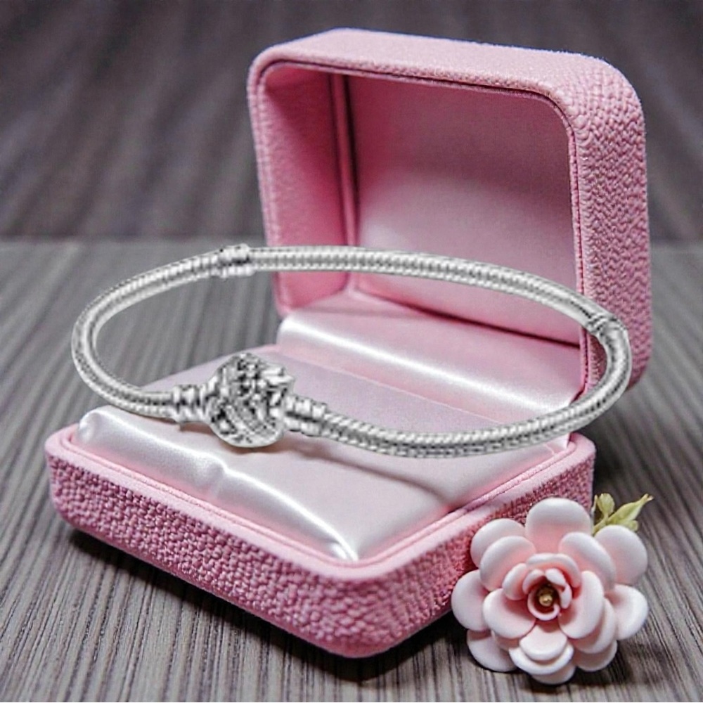 Elegant Silver 925 Bracelet (6.7”) and charm